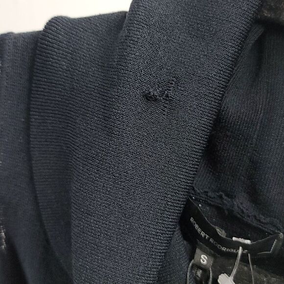 Robert Rodriguez  Smudge Black  Becca Slanted Fringe Sleeveless Top Size Small - Picture 7 of 7